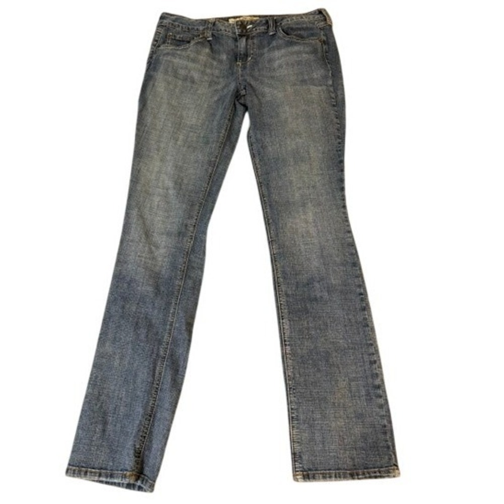 Tyte Jeans Women 11 Blue Low Rise Embroidered Pocket Stretch Denim Vintage Y2K